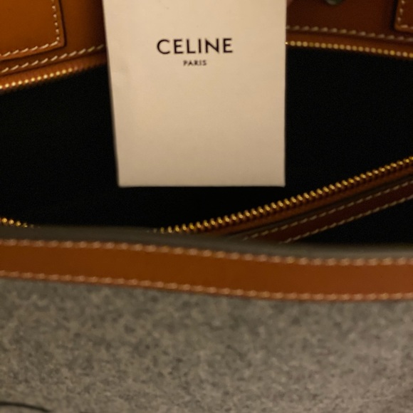 Authentic CELINE Felt & Leather Cabas Tote - Picture 4 of 7